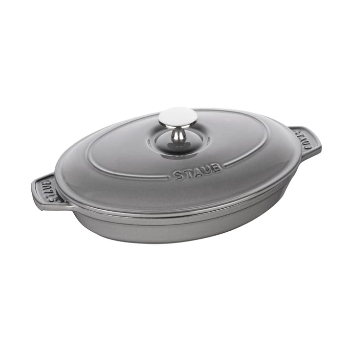 Staub Backform Gusseisen mit Deckel oval 23 cm - Grafitgrau - STAUB