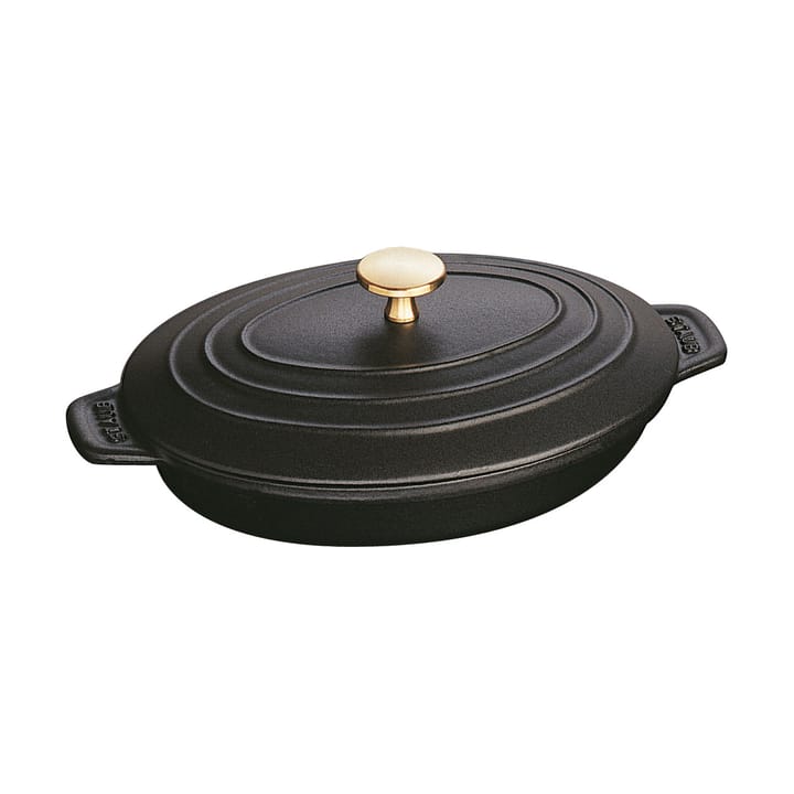 Staub Backform Gusseisen mit Deckel oval 23 cm - Schwarz - STAUB