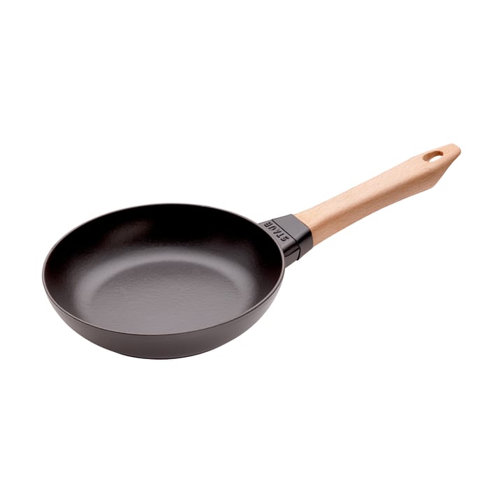 Staub Bratpfanne Gusseisen schwarz heller Holzgriff - Ø20 cm - STAUB