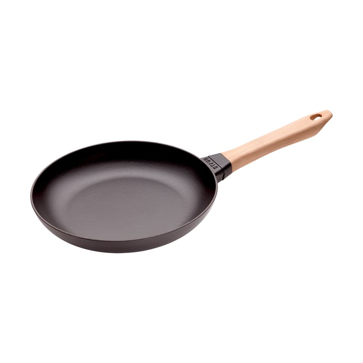 Staub Bratpfanne Gusseisen schwarz heller Holzgriff - Ø26 cm - STAUB