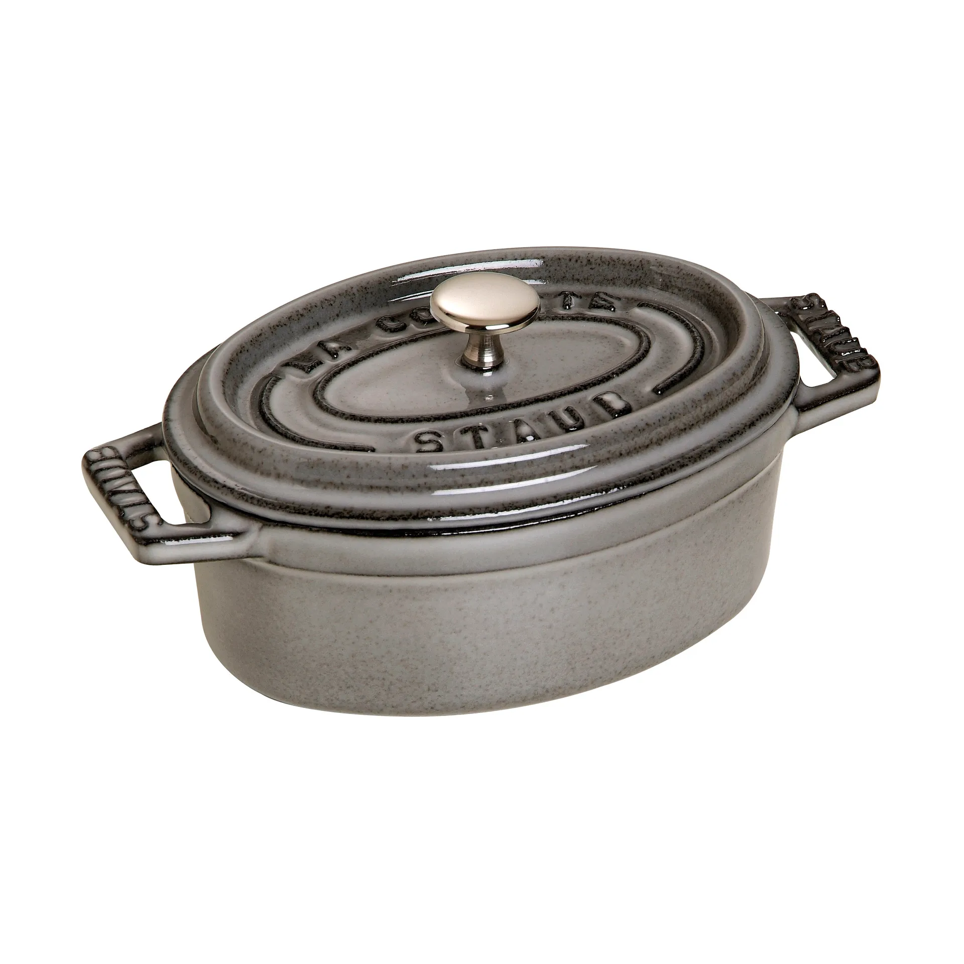 Staub La Cocotte ovaler Mini-Topf Gusseisen 0,25 L, Grafitgrau STAUB
