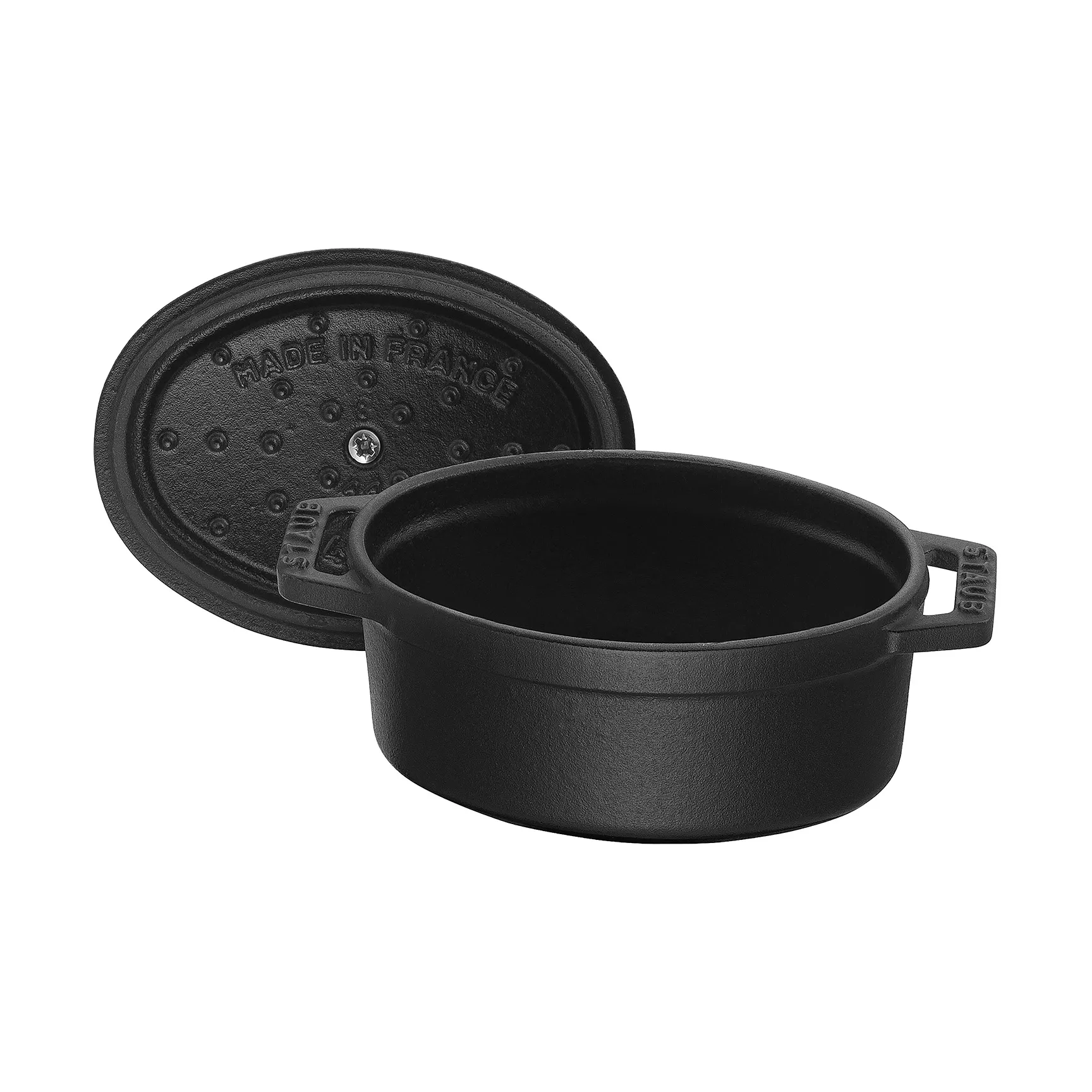 Staub La Cocotte ovaler Mini-Topf Gusseisen 0,25 L, Schwarz STAUB