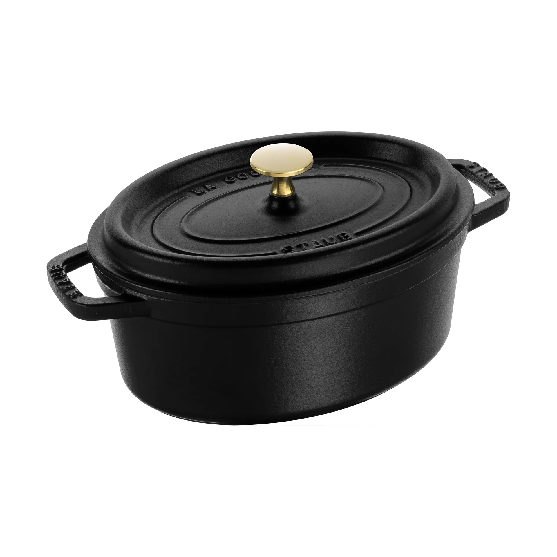 Staub La Cocotte ovaler Topf Gusseisen 2,35 L, Schwarz STAUB