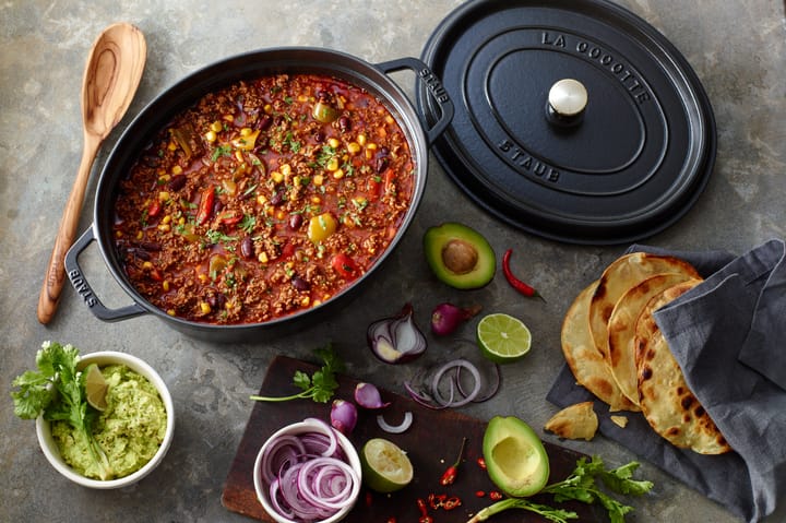 Staub La Cocotte ovaler Topf Gusseisen 3,2 L, Schwarz STAUB