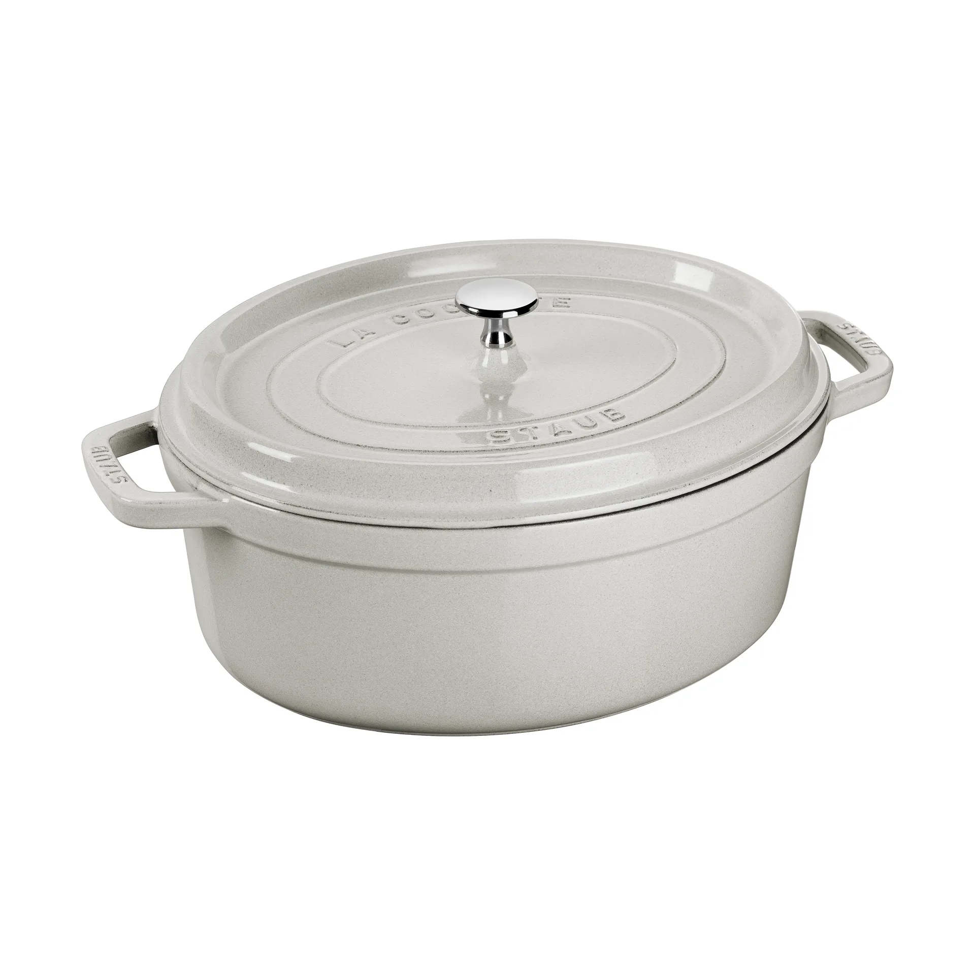 Staub La Cocotte ovaler Topf Gusseisen 6,7 L., White truffle STAUB