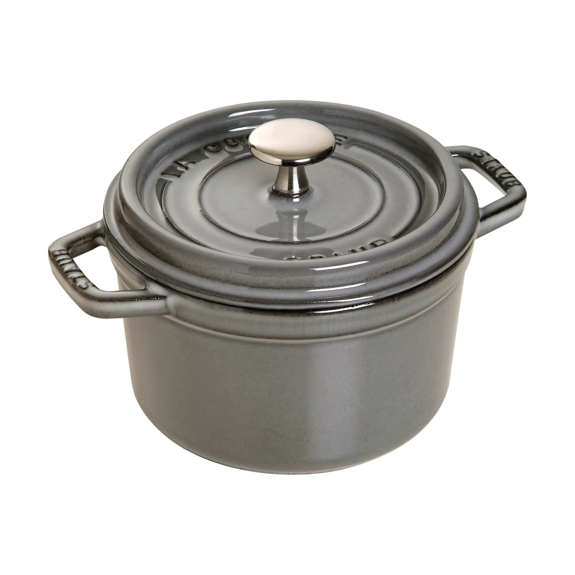 Staub La Cocotte runder Topf Gusseisen 0,8 L, Grafitgrau STAUB
