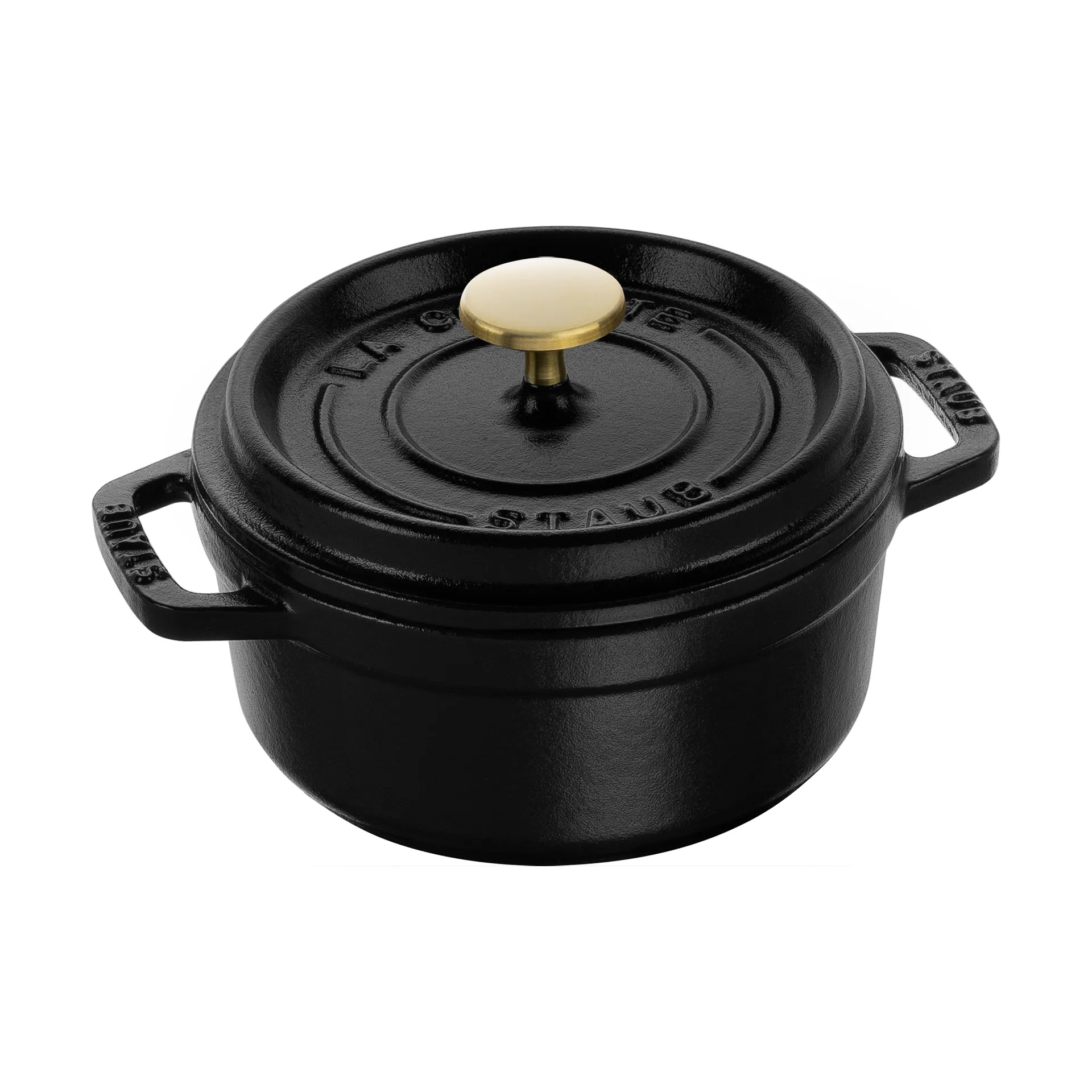 Staub La Cocotte runder Topf Gusseisen 0,8 L, Schwarz STAUB