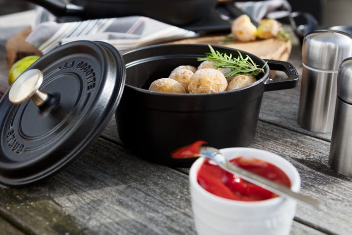 Staub La Cocotte runder Topf Gusseisen 1,2 L, Schwarz STAUB