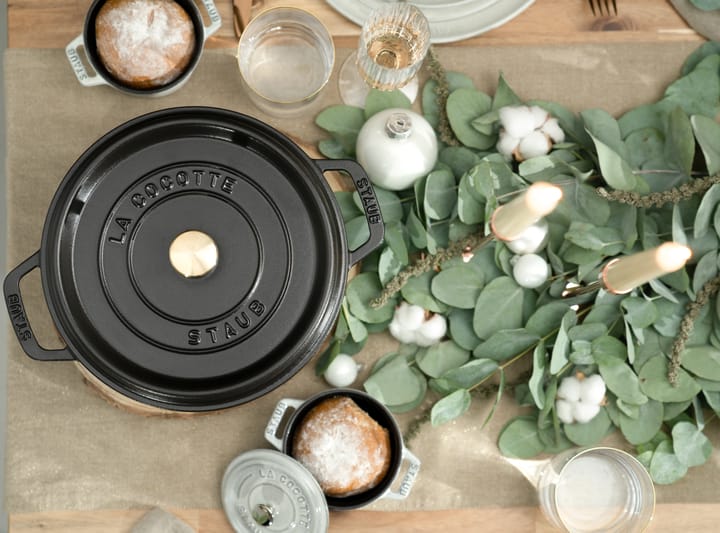 Staub La Cocotte runder Topf Gusseisen 2,2 L, Schwarz STAUB