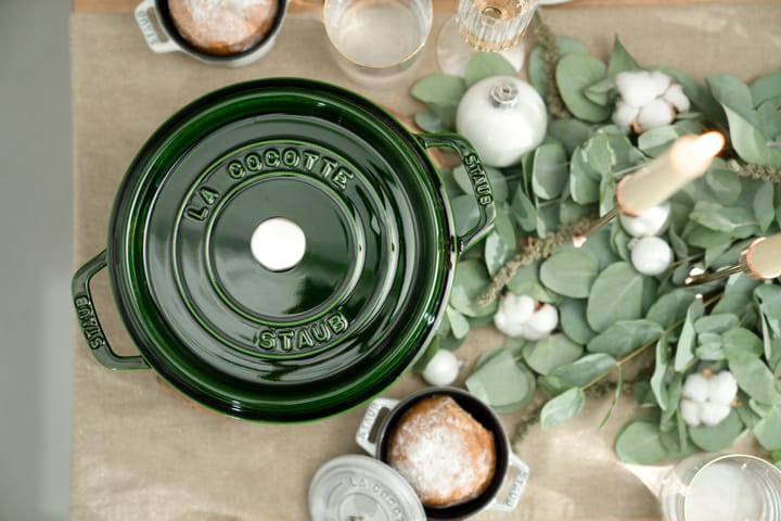 Staub La Cocotte runder Topf Gusseisen 2,6 L, Basilikumgrün STAUB