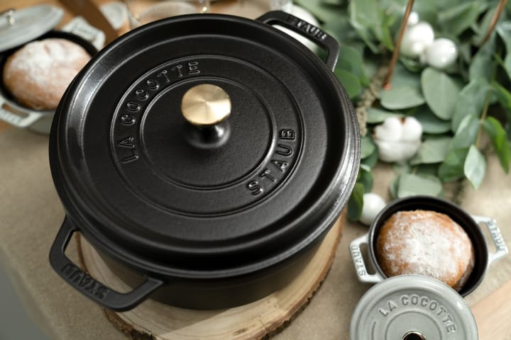 Staub La Cocotte runder Topf Gusseisen 2,6 L, Schwarz STAUB
