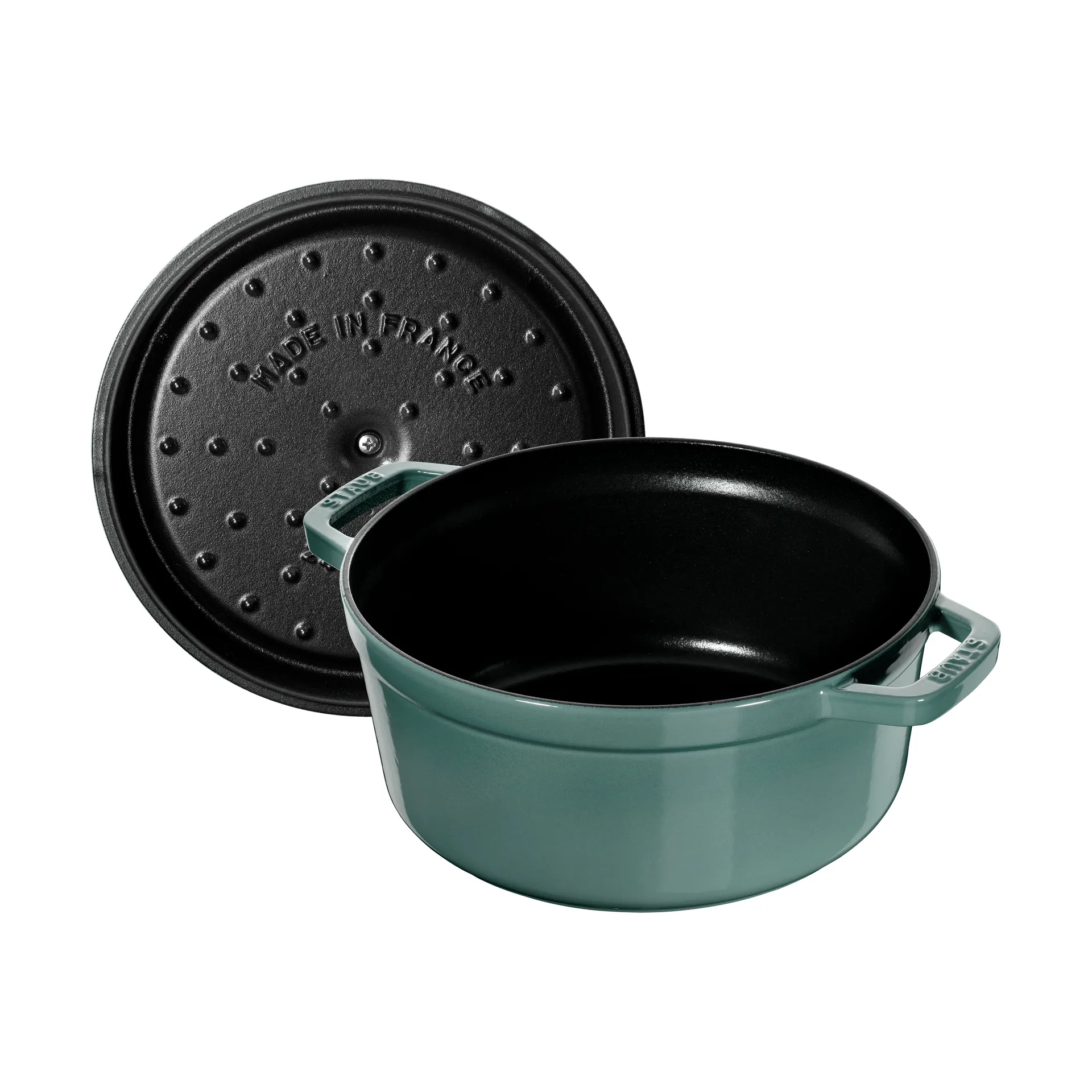 Staub La Cocotte runder Topf Gusseisen 3,8 L, Eukalyptus STAUB