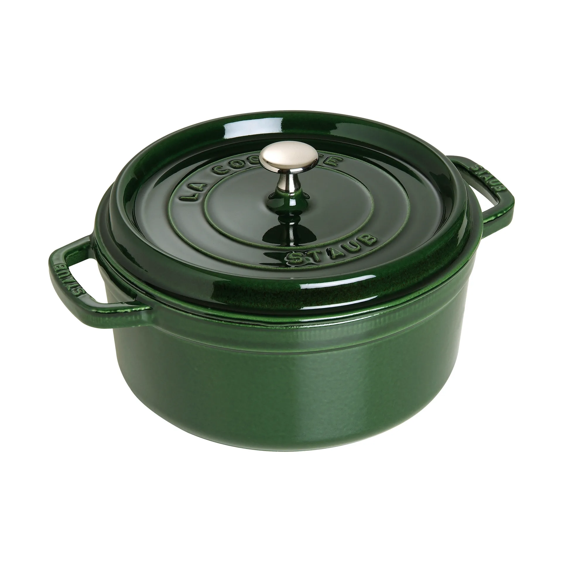 Staub La Cocotte runder Topf Gusseisen 5,2 l, Basilikumgrün STAUB