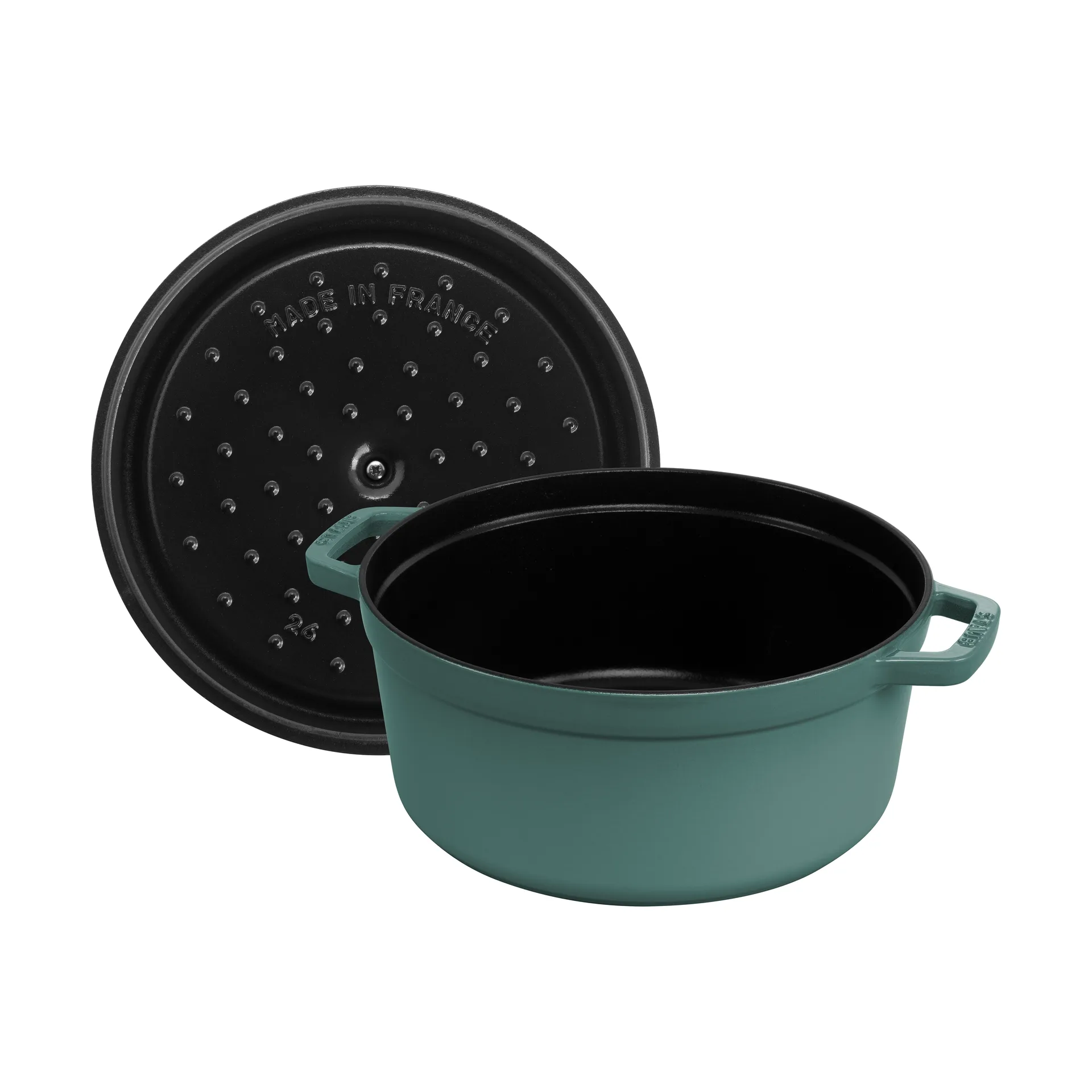 Staub La Cocotte runder Topf Gusseisen 5,2 l, Eukalyptus STAUB