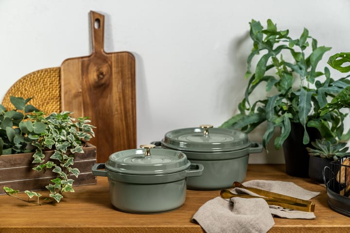 Staub La Cocotte runder Topf Gusseisen 5,2 l, Eukalyptus STAUB