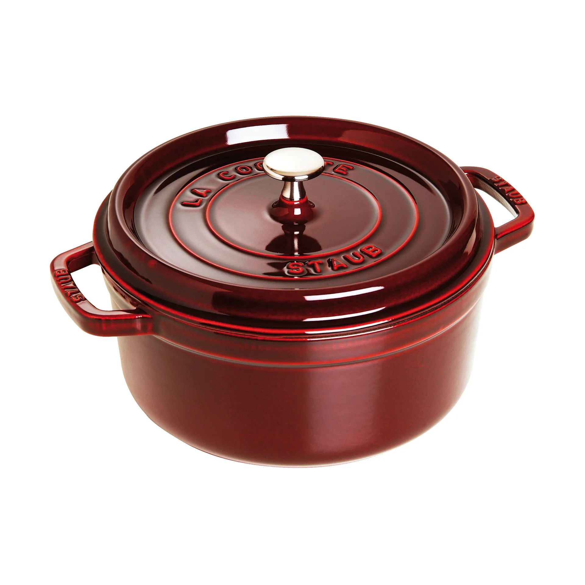 Staub La Cocotte runder Topf Gusseisen 5,2 l, Granatrot STAUB