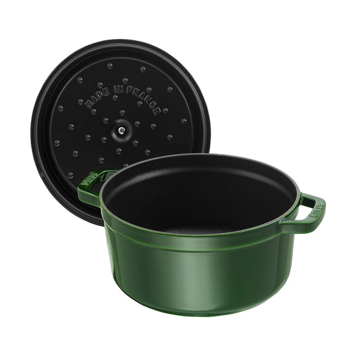 Staub La Cocotte runder Topf Gusseisen 6,7 L, Basilikumgrün STAUB