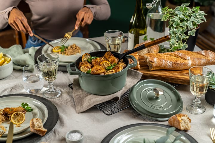 Staub La Cocotte runder Topf Gusseisen 6,7 L, Eukalyptus STAUB