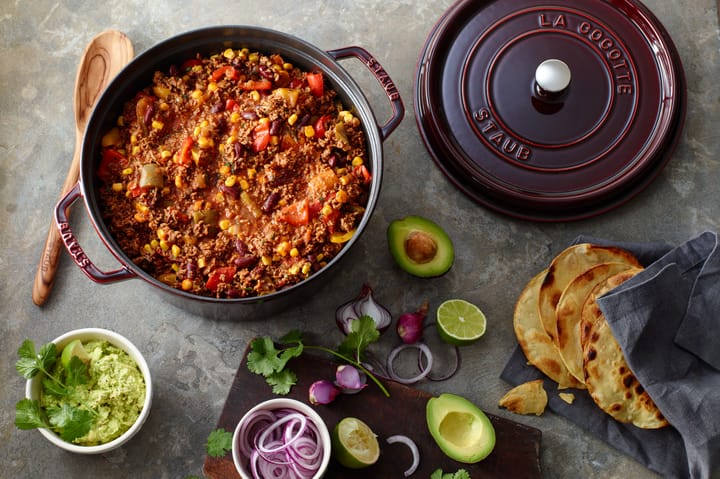 Staub La Cocotte runder Topf Gusseisen 6,7 L, Granatrot STAUB
