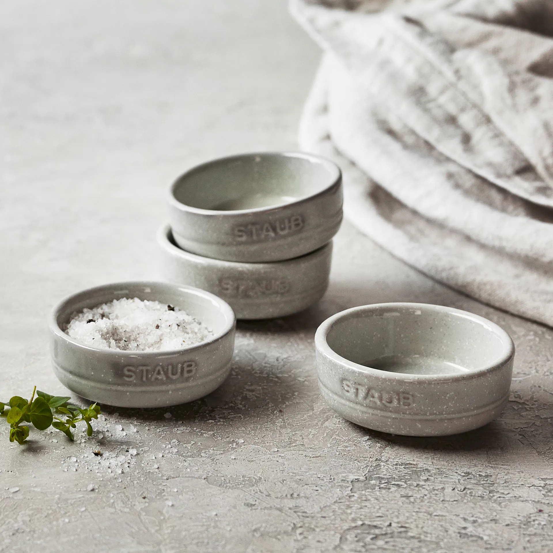 Staub New White Truffle mini Schale 4er Pack, Ø5cm STAUB