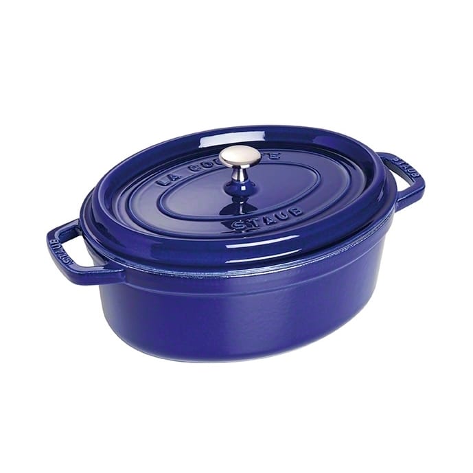 Staub ovaler Topf aus Gusseisen, drei Schichten Emaille 4,2 l - Dunkelblau - STAUB