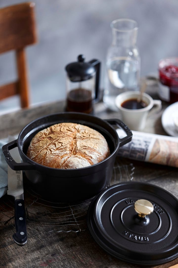 Staub runder Topf aus Gusseisen 3,8 l, Schwarz STAUB