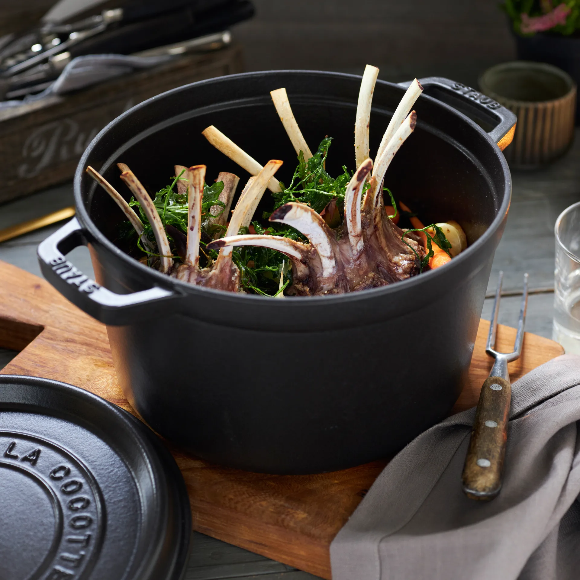 Staub runder Topf hoch Modell 4,8 L, Mattschwarz STAUB