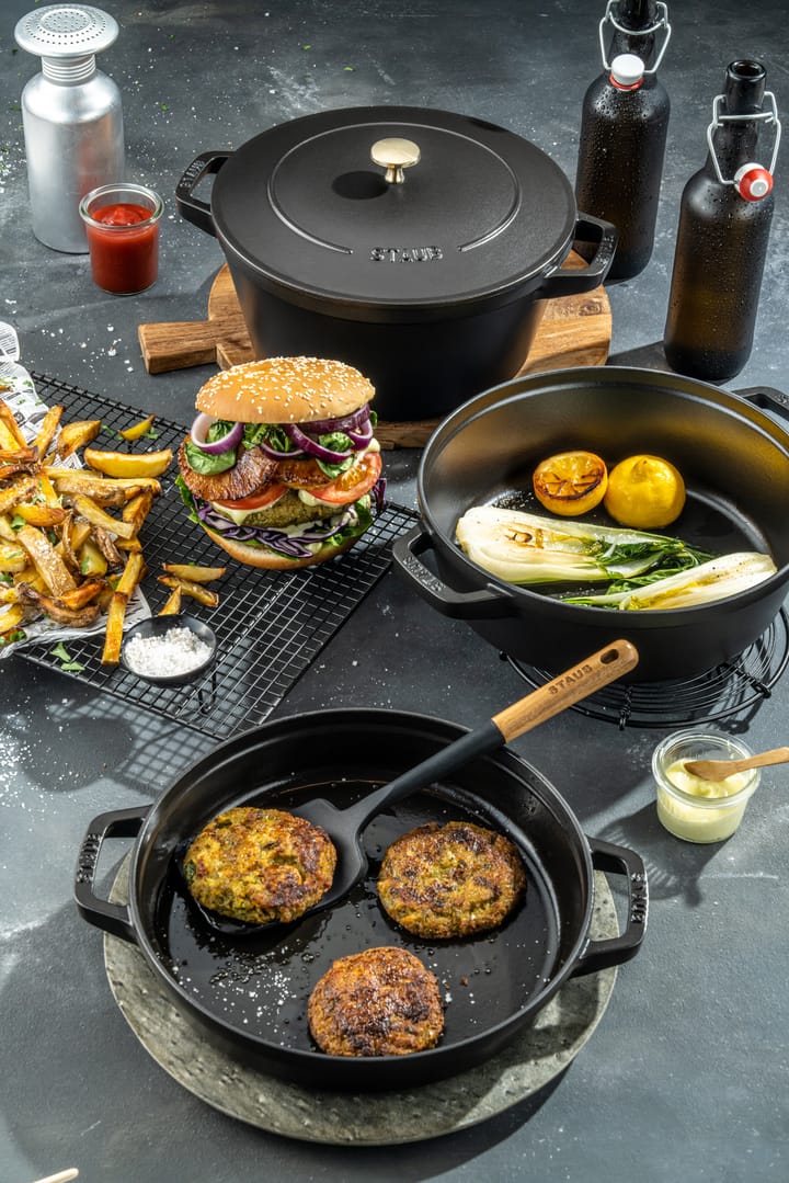 Staub Topf- & Pfannenset stapelbar 5-teilig, Schwarz STAUB