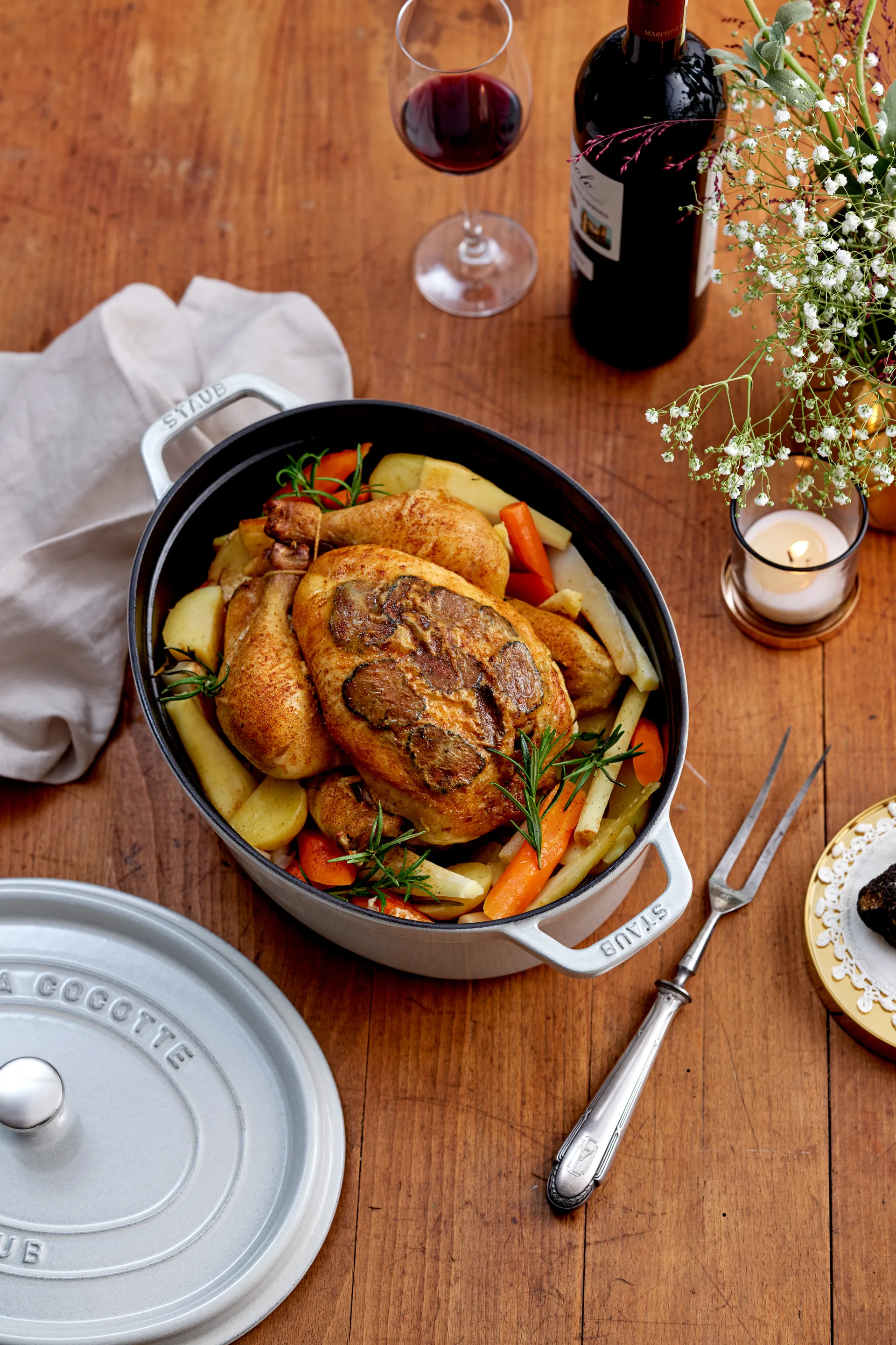 Staub White Truffle Topf oval, 5,5 l STAUB