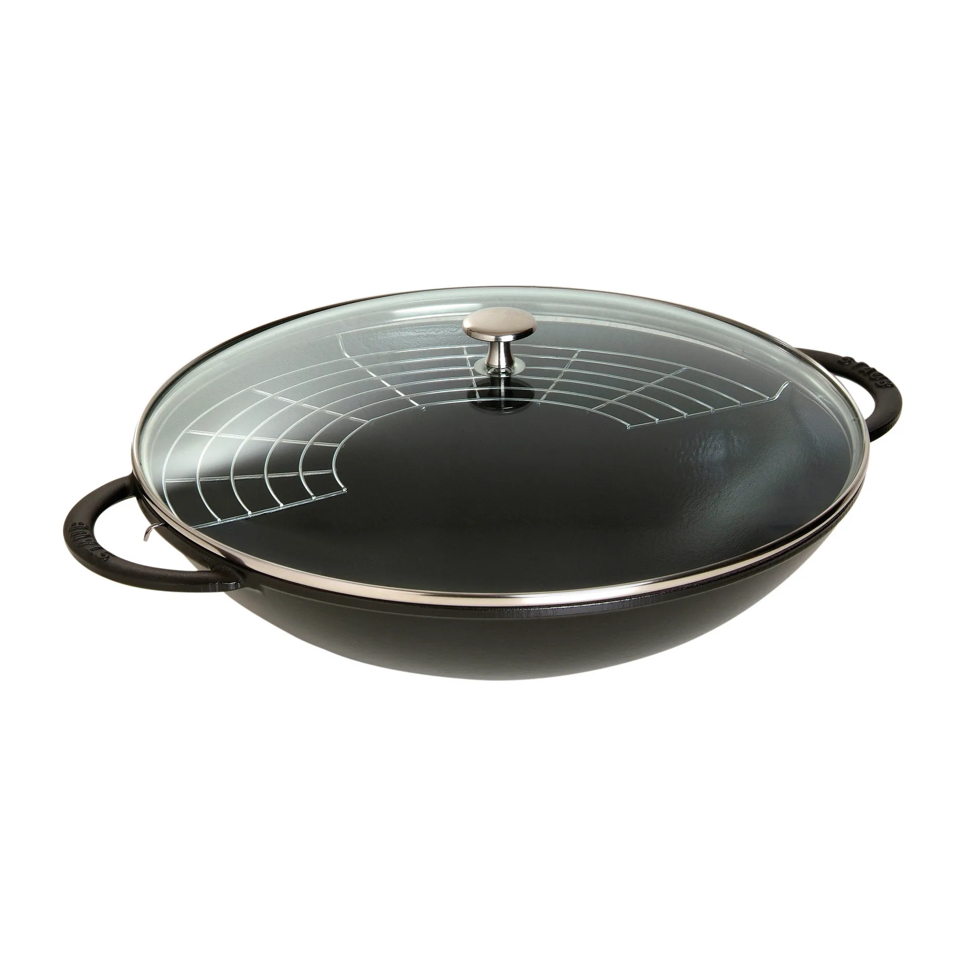Wok mit Glasdeckel Ø37cm 5,7 L, Schwarz STAUB