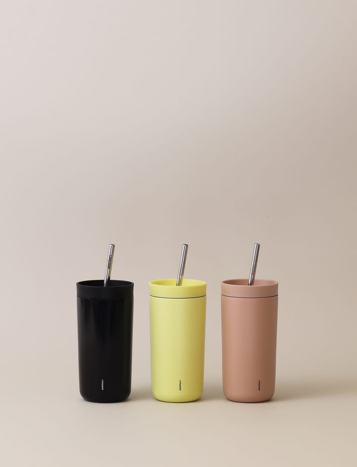 To Go Sip Thermobecher mit Strohhalm 0,4 L, Soft black Stelton