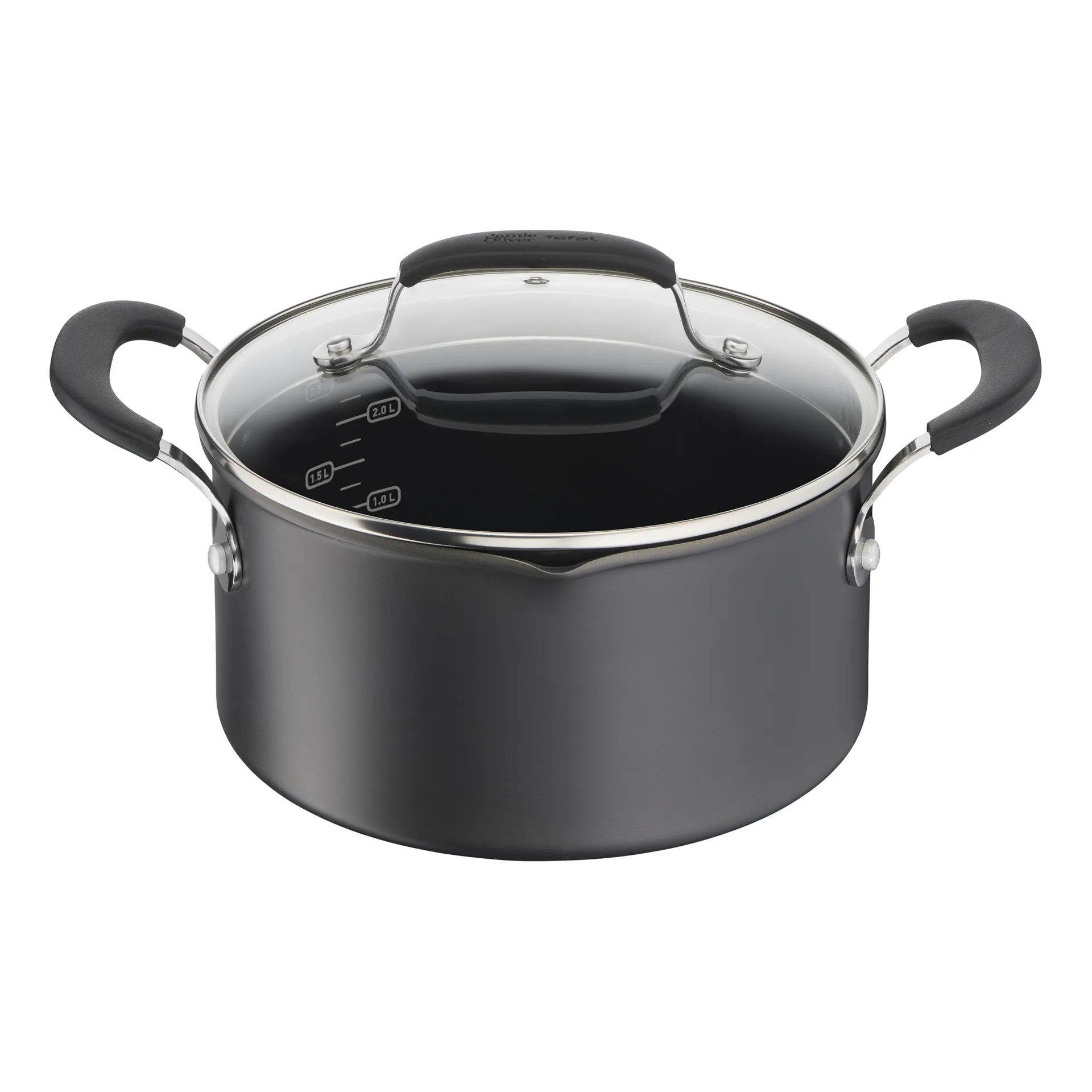 Jamie Oliver Quick & Easy Topf hart eloxiert, 5,2 L Tefal