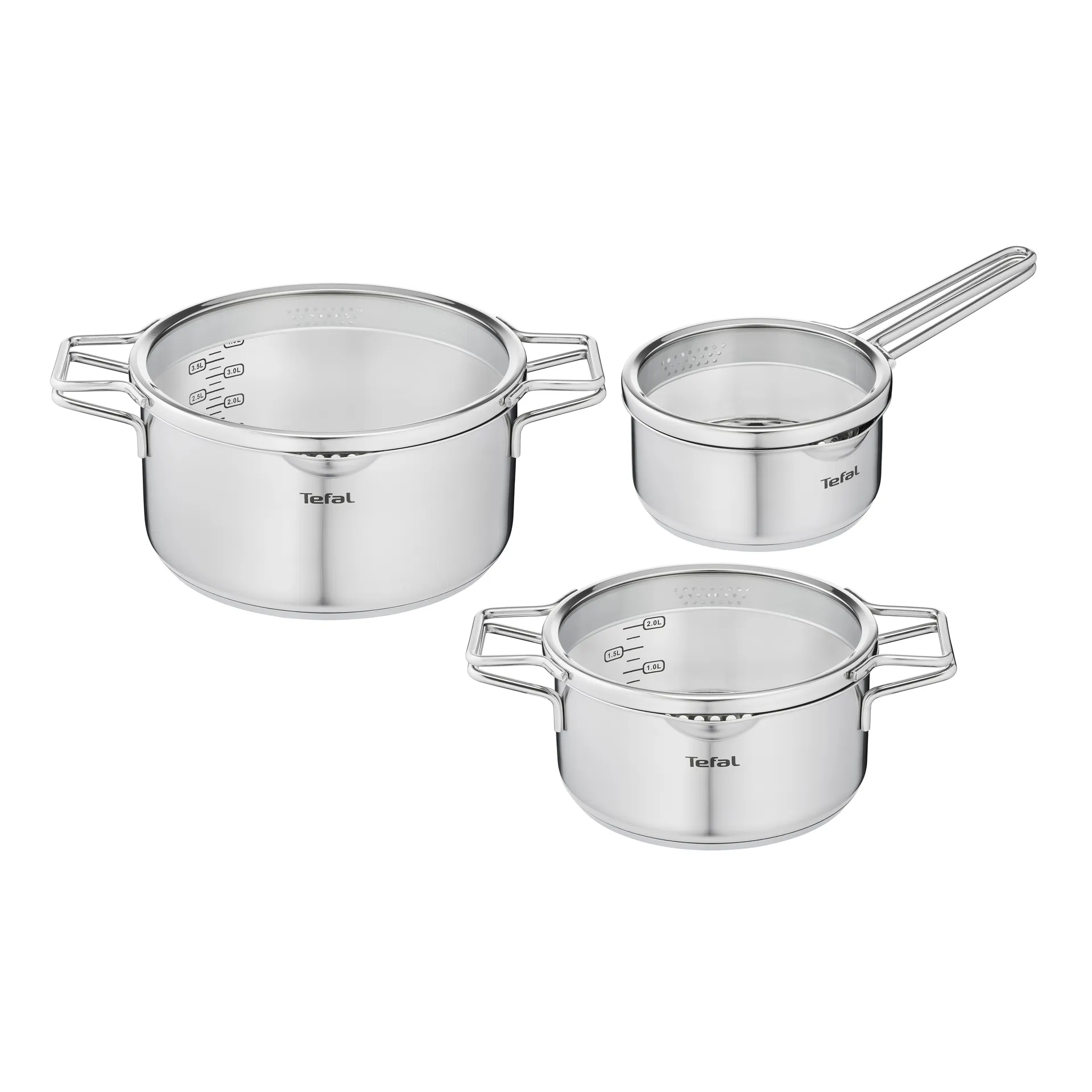 Nordica Topfset 6-teilig, Edelstahl Tefal