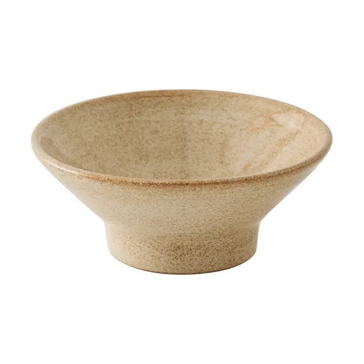 Elio Schale auf Fuß - Beige speckled, Ø14,5x6 cm - Tell Me More