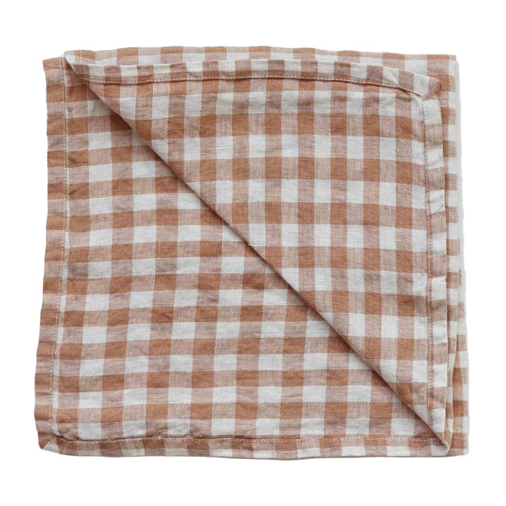 Gingham Karierte Leinen-Serviette 45 x 45 cm, Biscuit Tell Me More