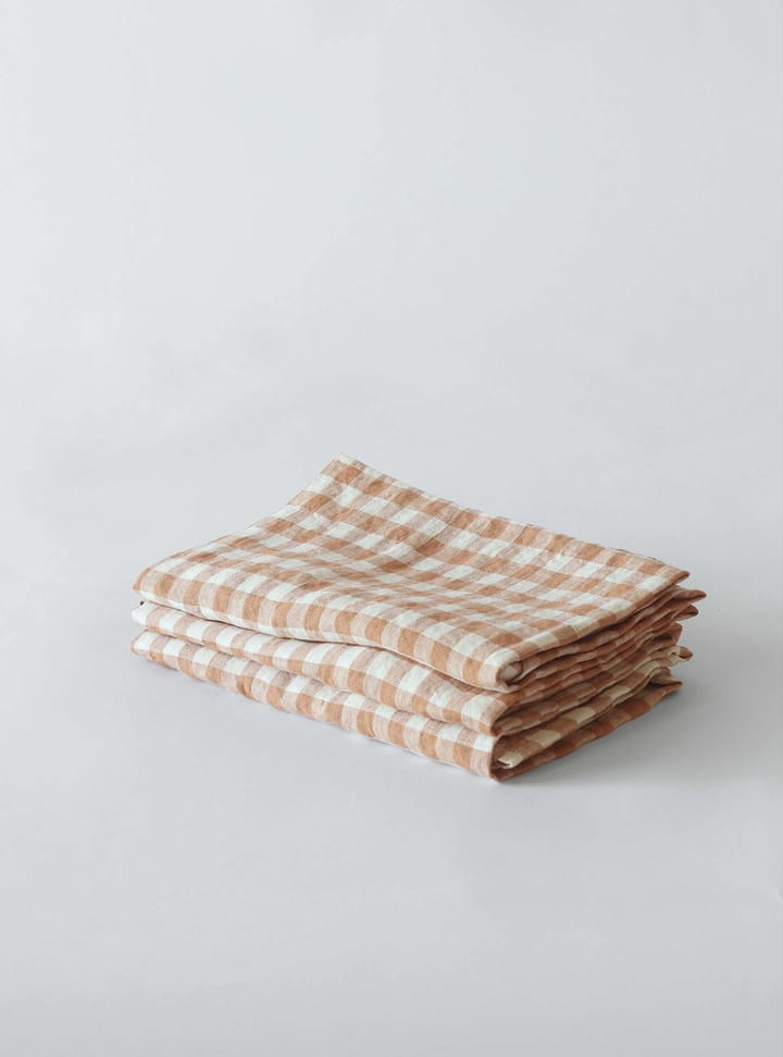 Gingham Karierte Leinen-Serviette 45 x 45 cm, Biscuit Tell Me More