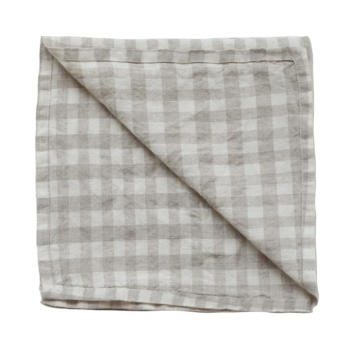 Gingham Karierte Leinen-Serviette 45 x 45 cm - Natural - Tell Me More