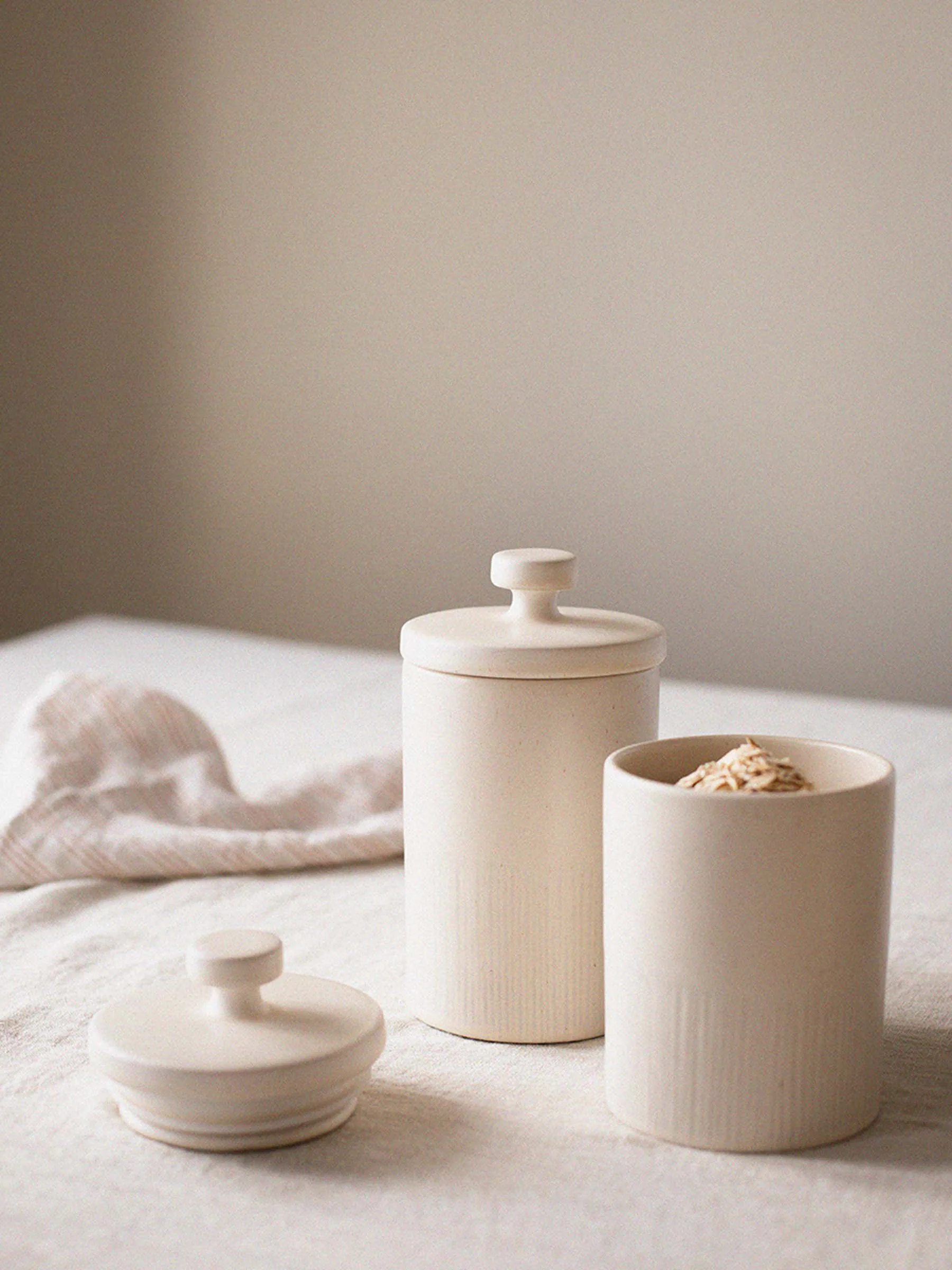 Palermo Aufbewahrungsdose mit Deckel, Offwhite, medium 1,1 L Tell Me More