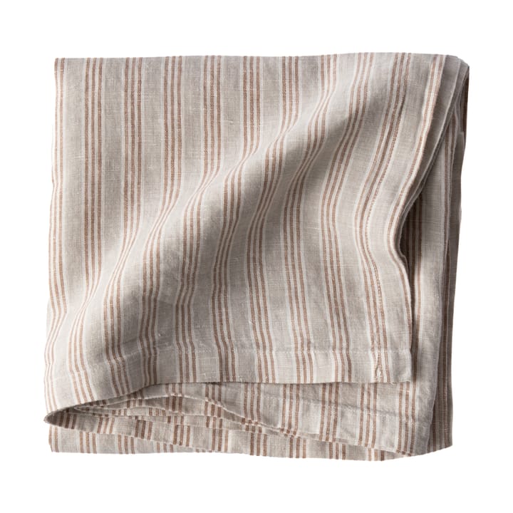 Tell Me More Leinentischtuch 145x145 cm - Hazelnut stripe - Tell Me More