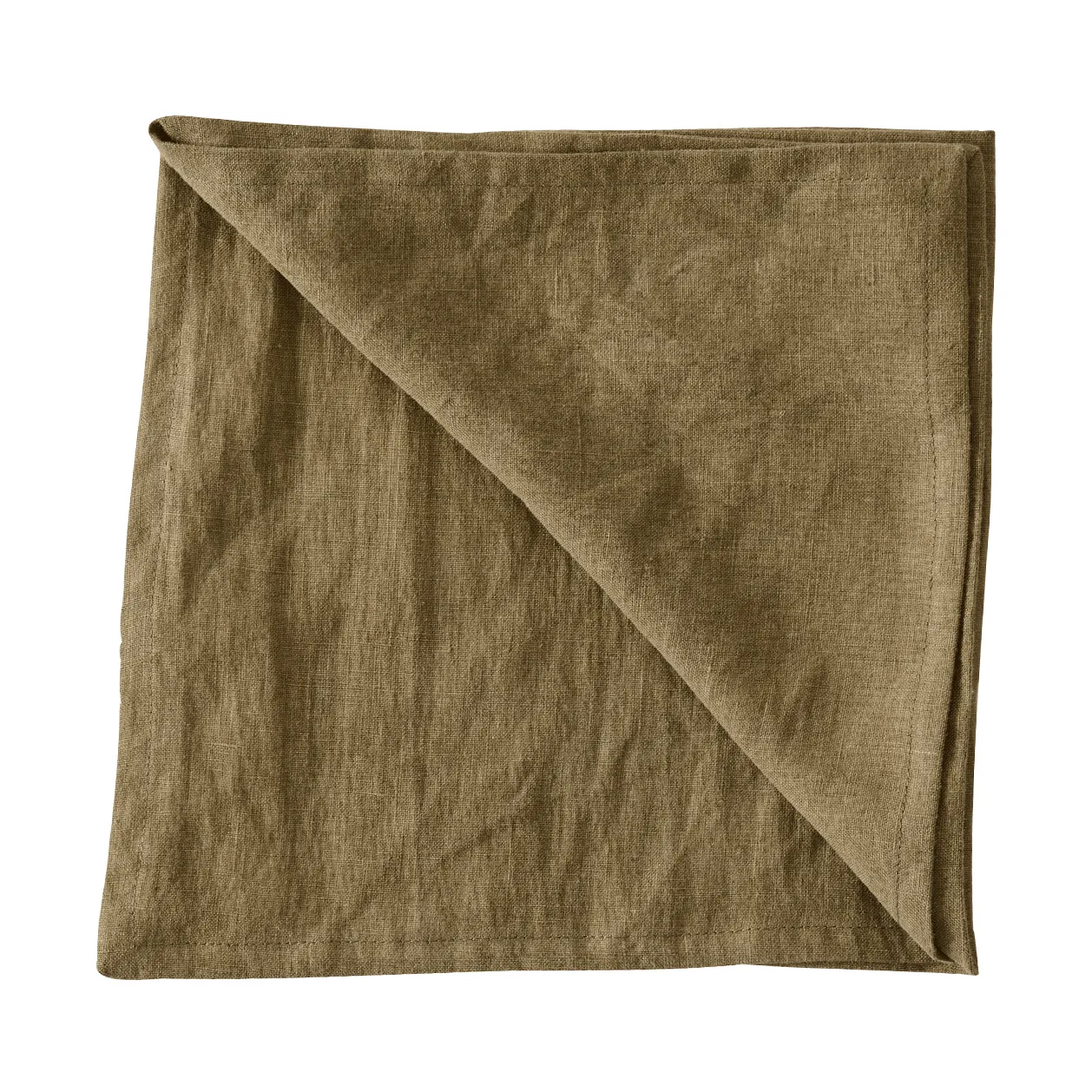 Washed linen Serviette, Dark olive green Tell Me More
