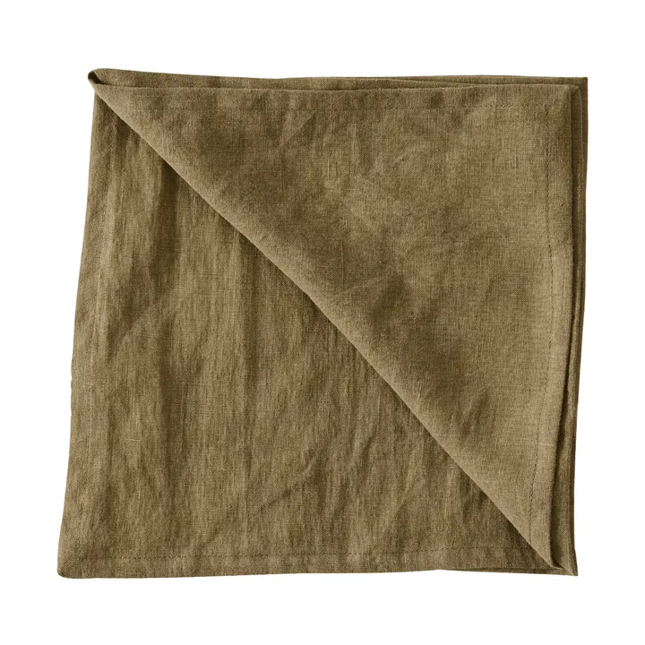 Washed linen Serviette - Dark olive green - Tell Me More