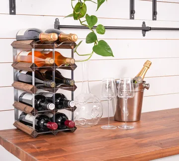 The Swedish Wine Rack Factory Weinregal montiert - 12 Flaschen-dunkle Kiefer - The Swedish Wine Rack Factory