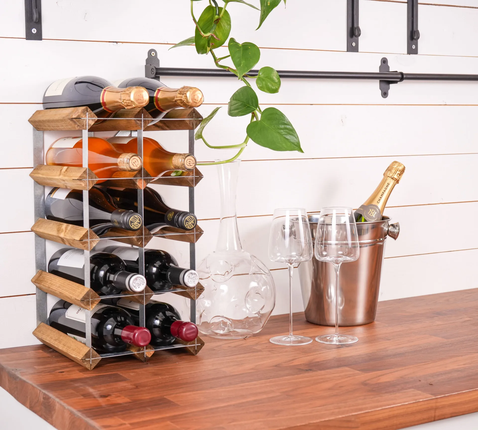 The Swedish Wine Rack Factory Weinregal montiert, 12 Flaschen-helles Kiefer The Swedish Wine Rack Factory