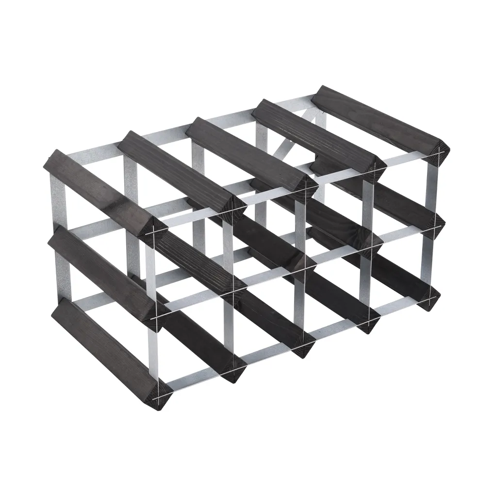 The Swedish Wine Rack Factory Weinregal montiert, 12 Flaschen-schwarze Kiefer The Swedish Wine Rack Factory