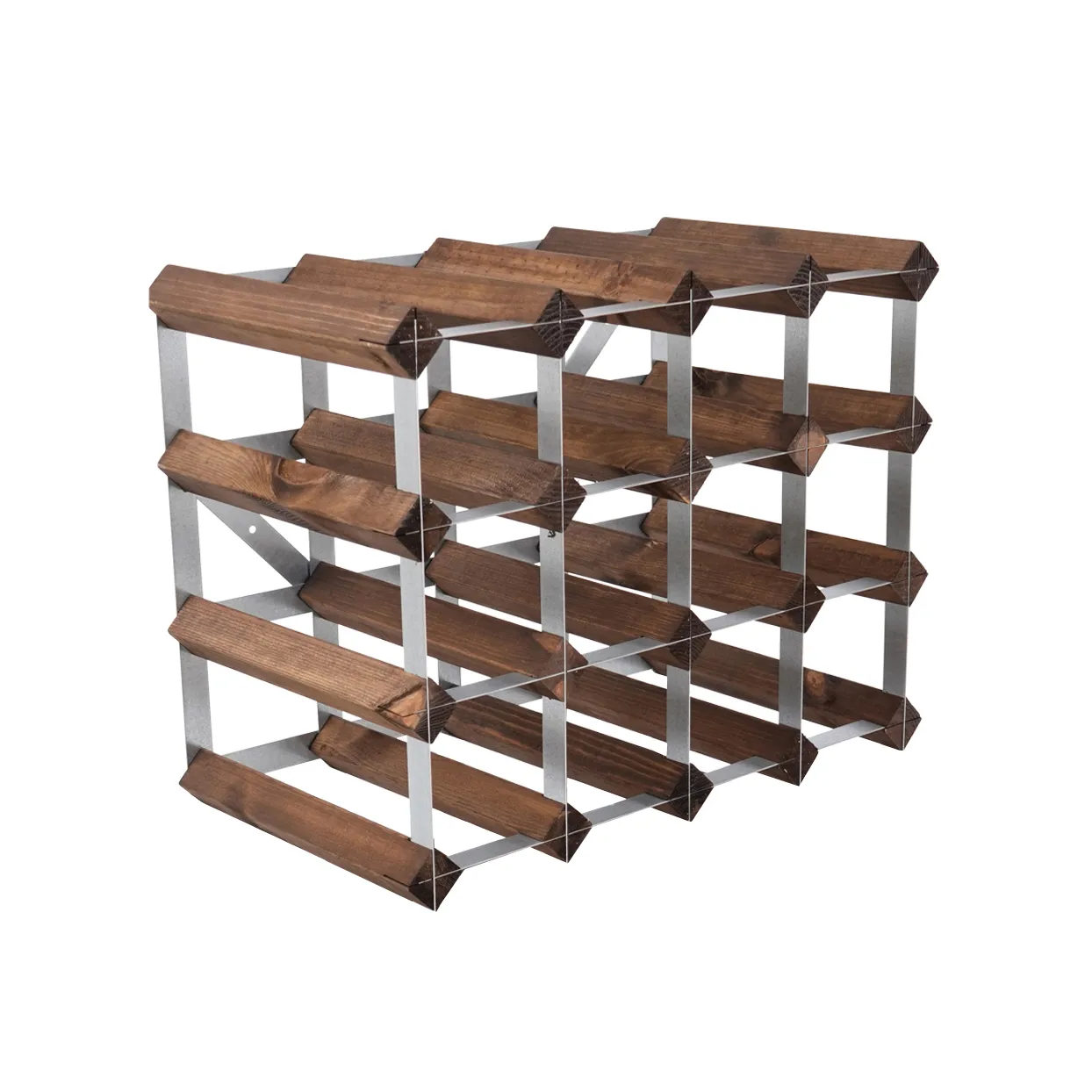 The Swedish Wine Rack Factory Weinregal montiert, 16 Flaschen-dunkle Kiefer The Swedish Wine Rack Factory