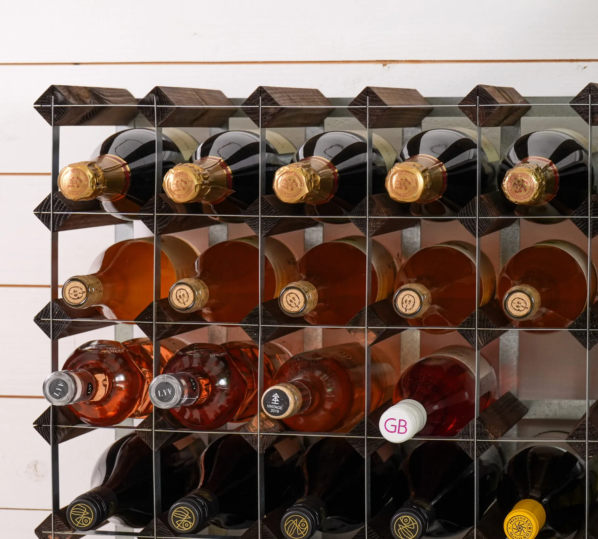 The Swedish Wine Rack Factory Weinregal montiert, 16 Flaschen-dunkle Kiefer The Swedish Wine Rack Factory