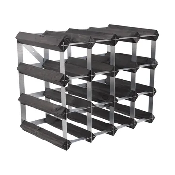 The Swedish Wine Rack Factory Weinregal montiert - 16 Flaschen-schwarz Kiefer - The Swedish Wine Rack Factory