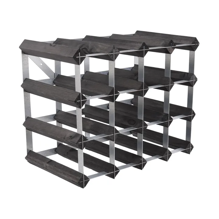 The Swedish Wine Rack Factory Weinregal montiert - 16 Flaschen-schwarz Kiefer - The Swedish Wine Rack Factory