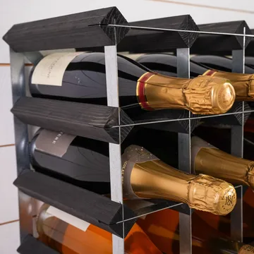 The Swedish Wine Rack Factory Weinregal montiert - 30 Flaschen-schwarz Kiefer - The Swedish Wine Rack Factory