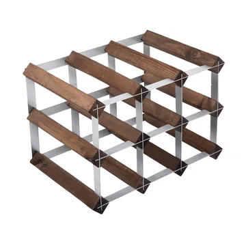 The Swedish Wine Rack Factory Weinregal montiert - 9 Flaschen-dunkel Kiefer - The Swedish Wine Rack Factory